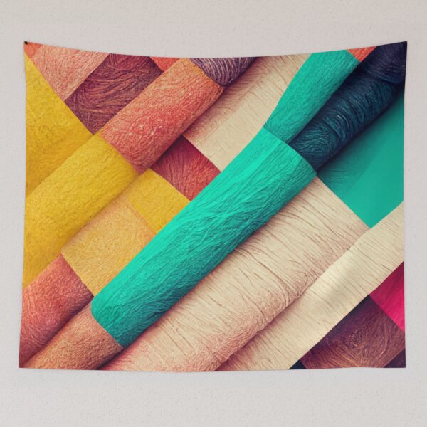 Item preview, Overlayed fabric pattern - colorful designed and sold by ontano.
