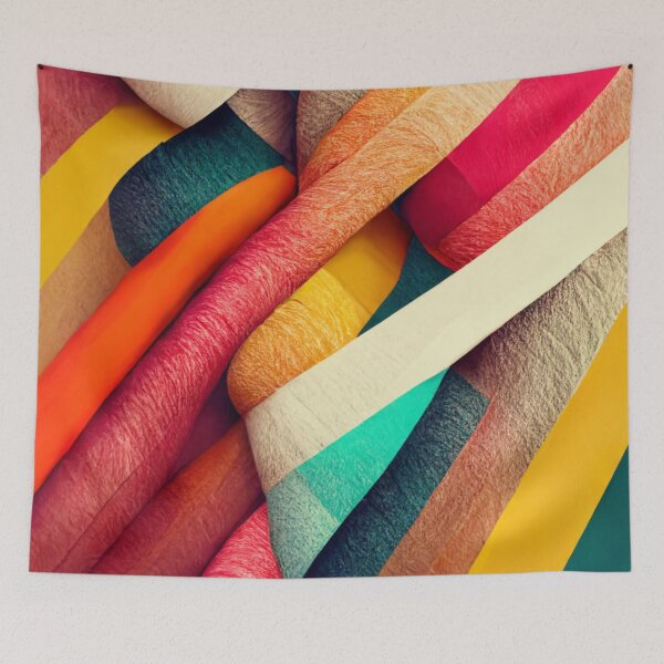 Item preview, Overlayed fabric pattern - colorful designed and sold by ontano.