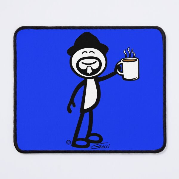 Item preview, GG Coffee Guy Stick Figure Blue Background designed and sold by GDGCreations.