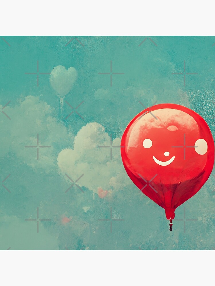 "RedBubble Happy Red Bubble Balloon Painting" Poster for Sale by