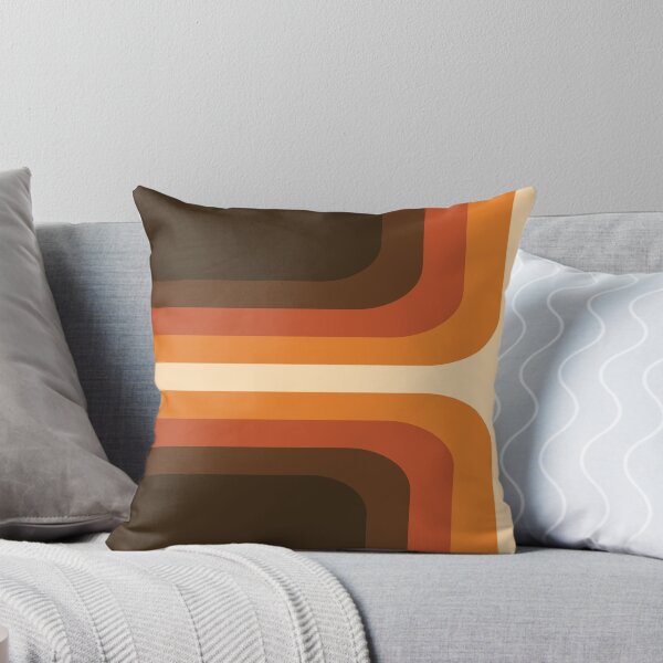 Retro 70s Geometric Vintage Pattern Throw Pillow
