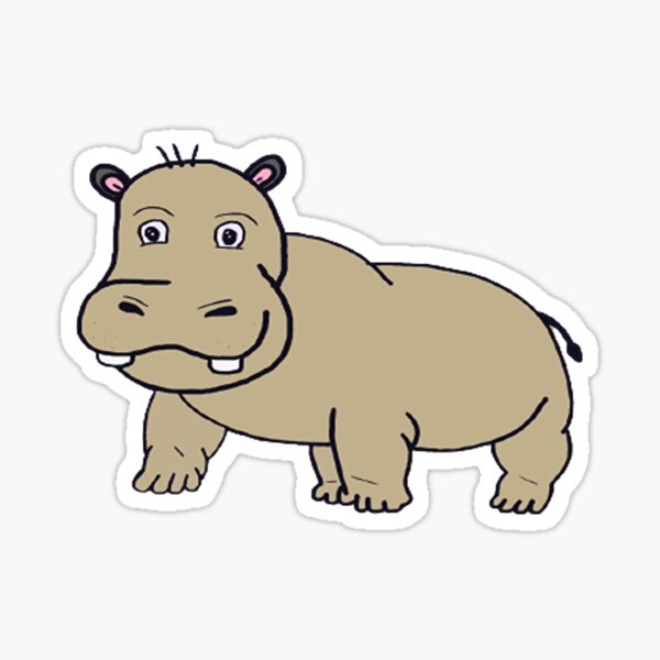 Happy Hippo Sticker for Sale by alaieina