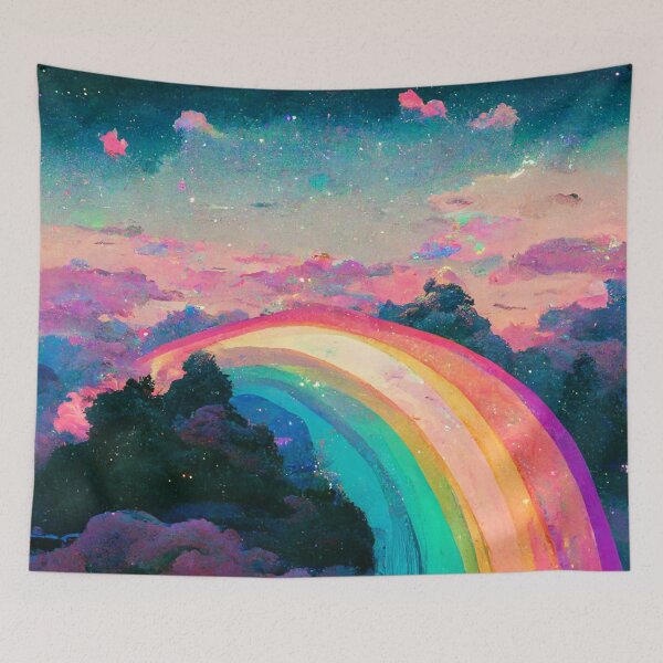 Item preview, Rainbow Bridge Pathway Painting designed and sold by MythicPrompts.