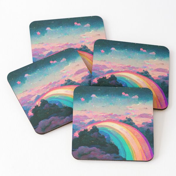Item preview, Rainbow Bridge Pathway Painting designed and sold by MythicPrompts.
