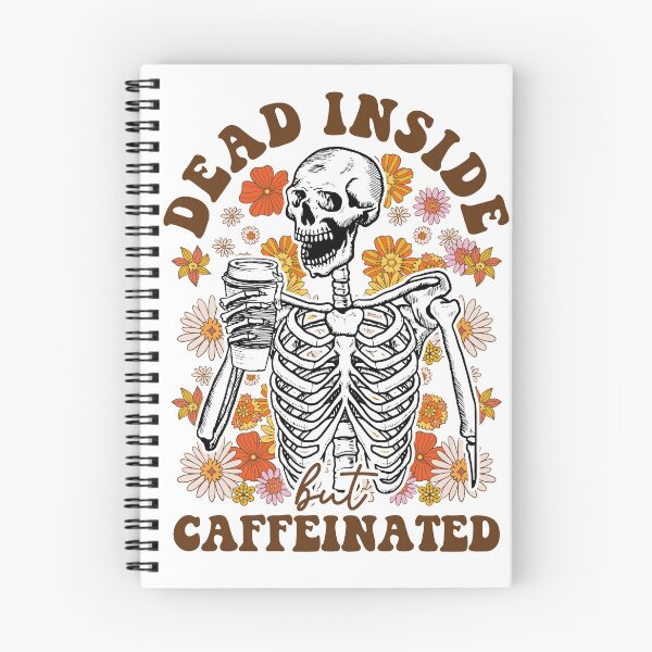 Item preview, Vintage Floral Skeleton - Dead Inside But Caffeinated designed and sold by nueschka.