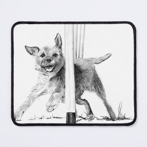 Item preview, Border Terrier doing agility weaves designed and sold by Ally Tate.