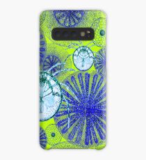 Blue Microorganisms on Green Case/Skin for Samsung Galaxy