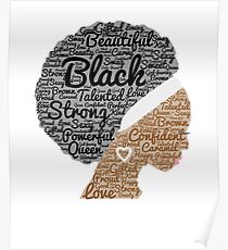 Afroamerikanisches T-Shirt Afrographik-T-Stück für Frauen und Kinder Poster