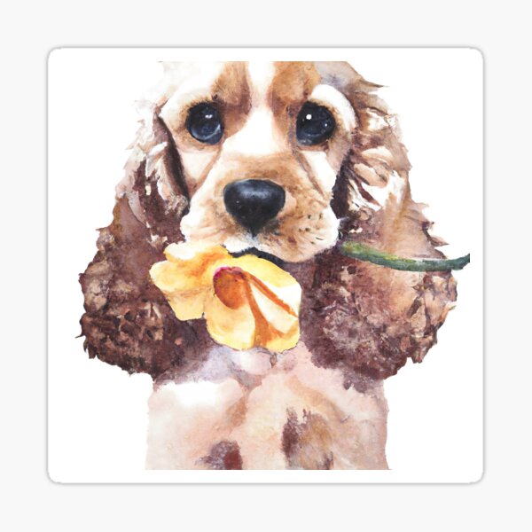 Item preview, Cocker Spaniel Puppy Flower Power 1 designed and sold by DiscoGypsyFish.
