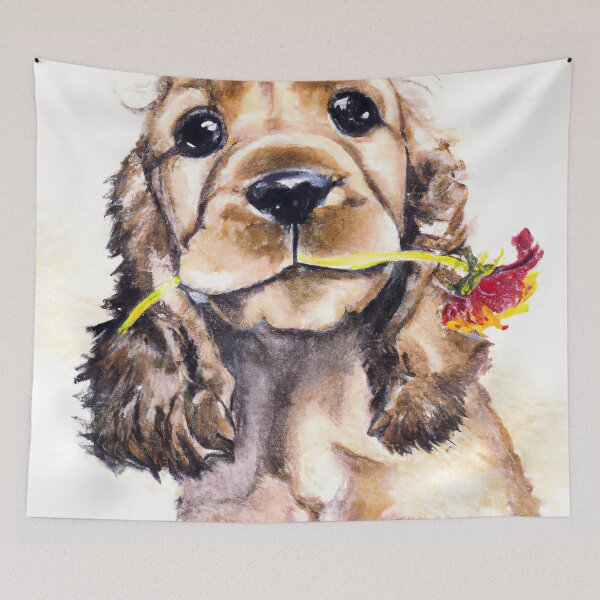 Item preview, Cocker Spaniel Puppy Flower Power 2 designed and sold by DiscoGypsyFish.
