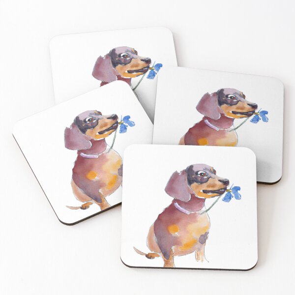 Item preview, Dachshund Puppy Flower Power designed and sold by DiscoGypsyFish.
