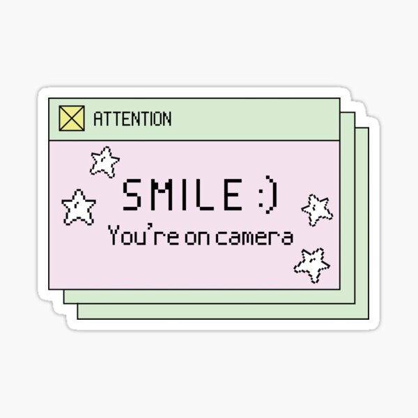 8-bit Smile you're on camera Sticker