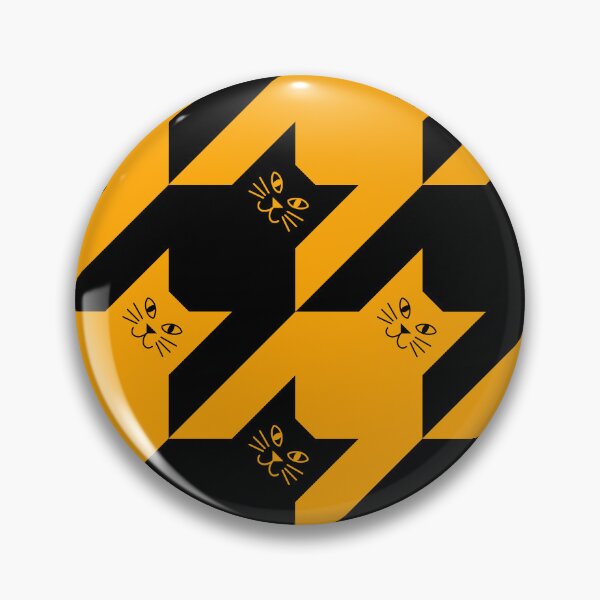 Item preview, Halloween Catstooth Black and Orange Cat Houndstooth Pattern designed and sold by Julie Erin Designs.