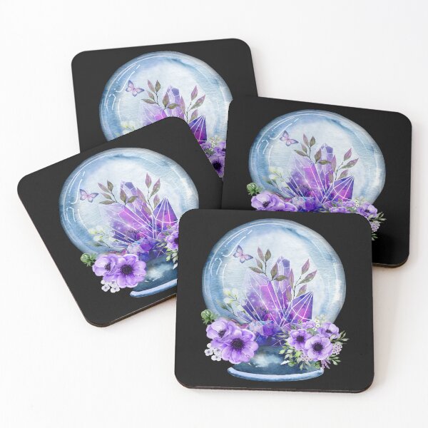 Item preview, galaxy floral crystal ball sticker designed and sold by aleph42-studio.