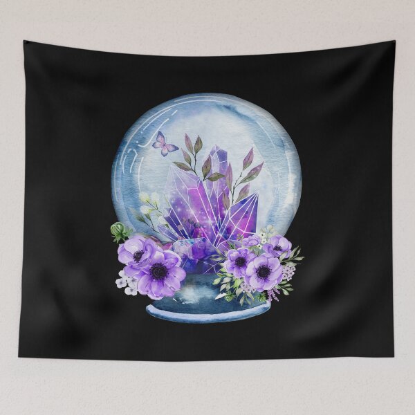 Item preview, galaxy floral crystal ball sticker designed and sold by aleph42-studio.