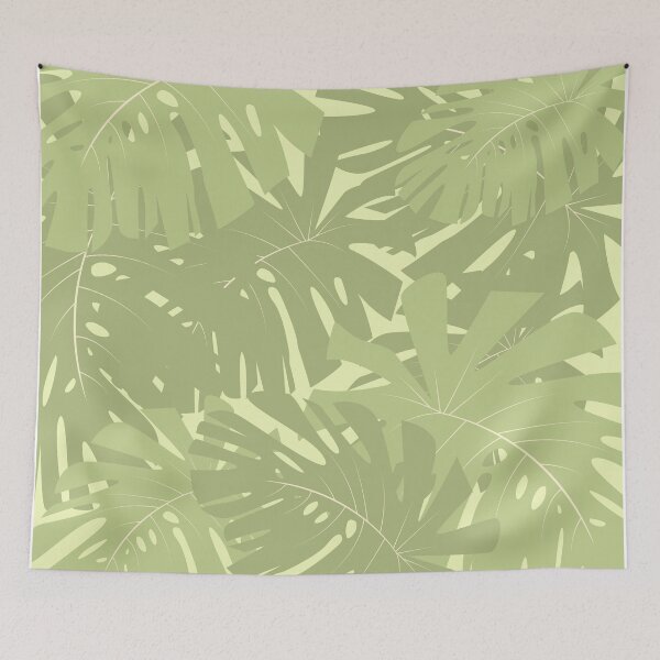 Item preview, Green Tropical Leaves - Coastal Grandmother Vibe designed and sold by AnAwkwardOtter.