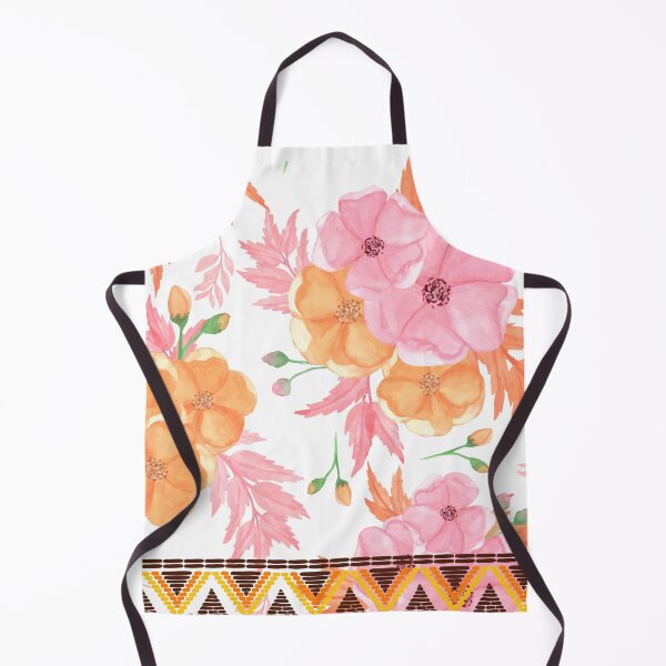 Item preview, Orange & pink flowers, tribal trim seamless designed and sold by PalomaHealing24.