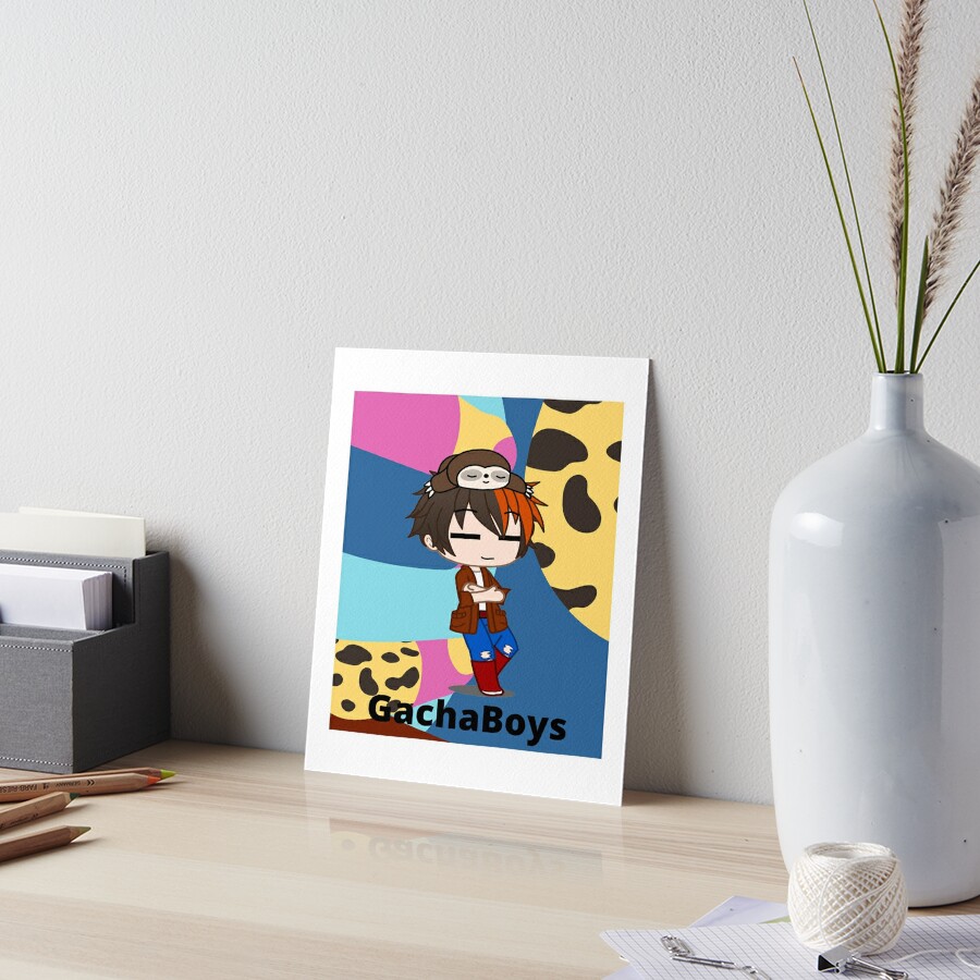 Gacha club boy with vintage background. Study box. Gacha Boy