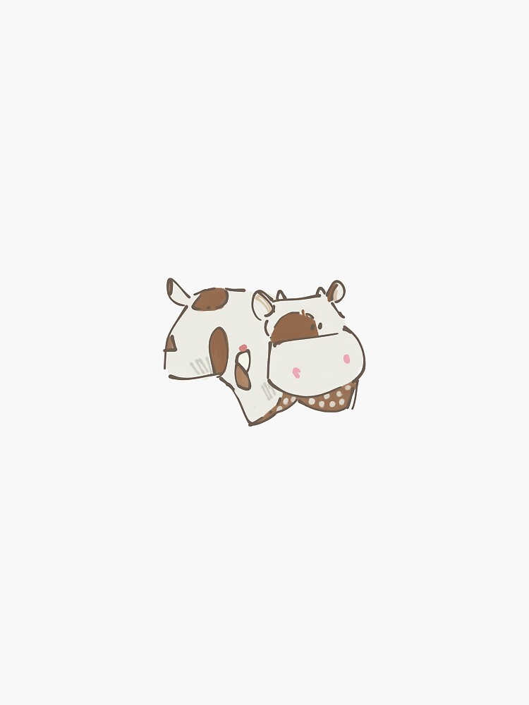 "Chocolate Milkshake Cow Pillow pet" Sticker for Sale by sharkdate