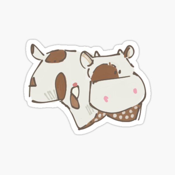 "Chocolate Milkshake Cow Pillow pet" Sticker for Sale by sharkdate