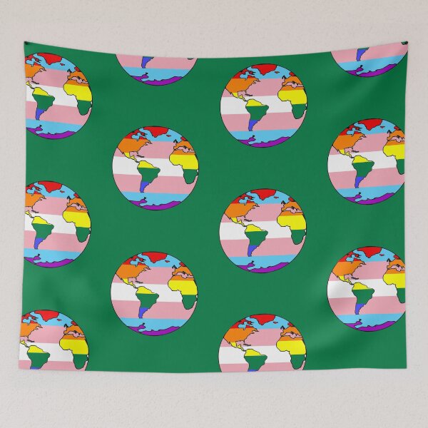 Item preview, Eco LGBTQ+ activist green climate campaigner rainbow flag designed and sold by incurablehippie.