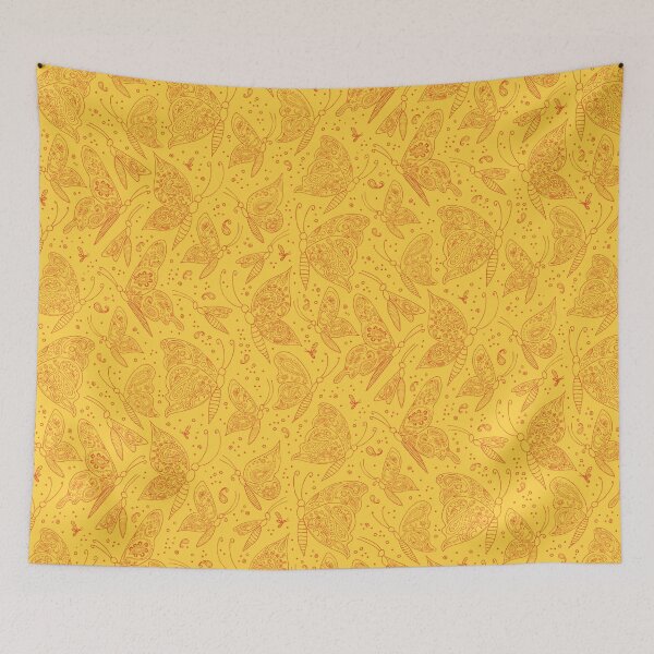 Item preview, Paisley butterflies yellow-orange designed and sold by kobyakov.