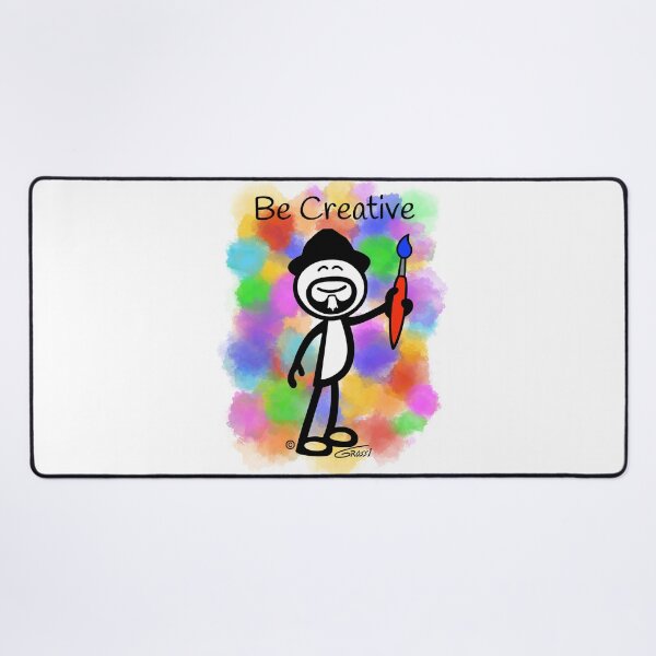 Item preview, GG Artist Stick Figure “Be Creative” Paint Splotch Background designed and sold by GDGCreations.