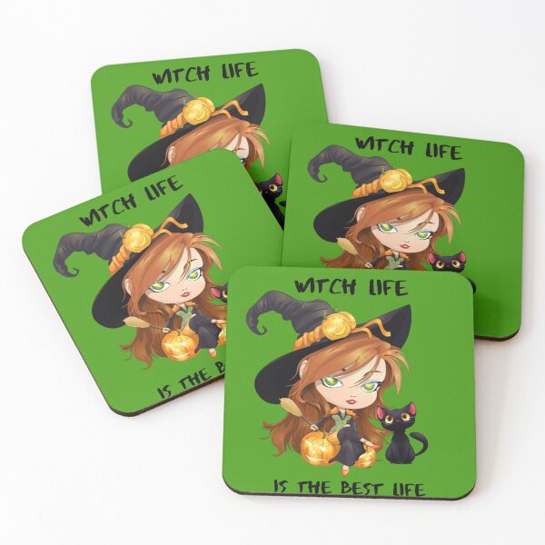 Item preview, Witch Life Is The Best Life with black cat designed and sold by Edenglow Prints & Peculiars.