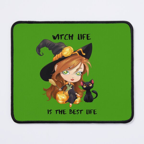 Item preview, Witch Life Is The Best Life with black cat designed and sold by Edenglow Prints & Peculiars.