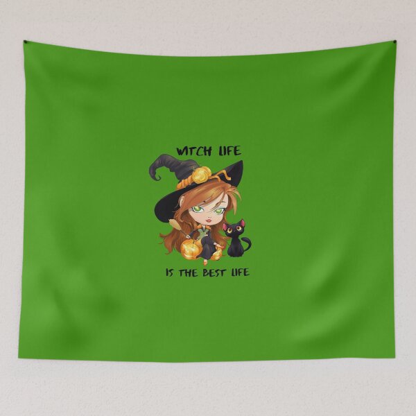 Item preview, Witch Life Is The Best Life with black cat designed and sold by Edenglow Prints & Peculiars.