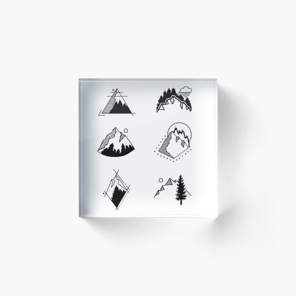 6 Mountains Acrylic Block