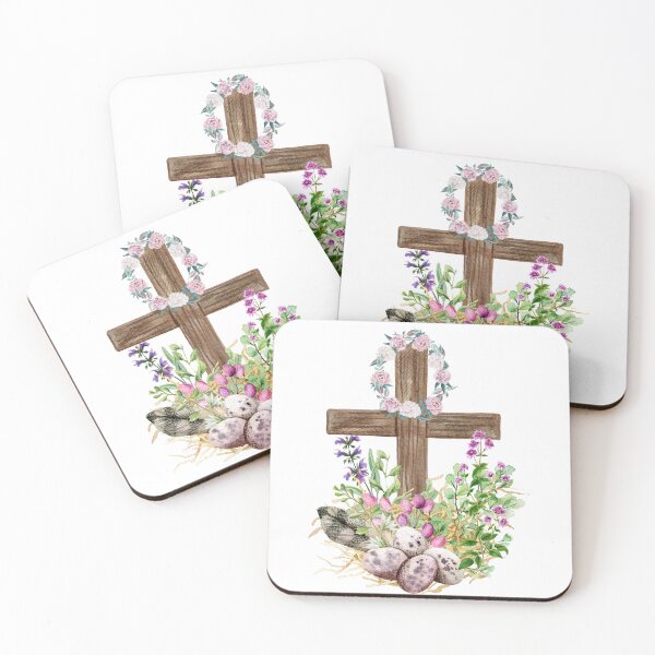 Item preview, Watercolor Floral Wooden Cross  designed and sold by silviaol.