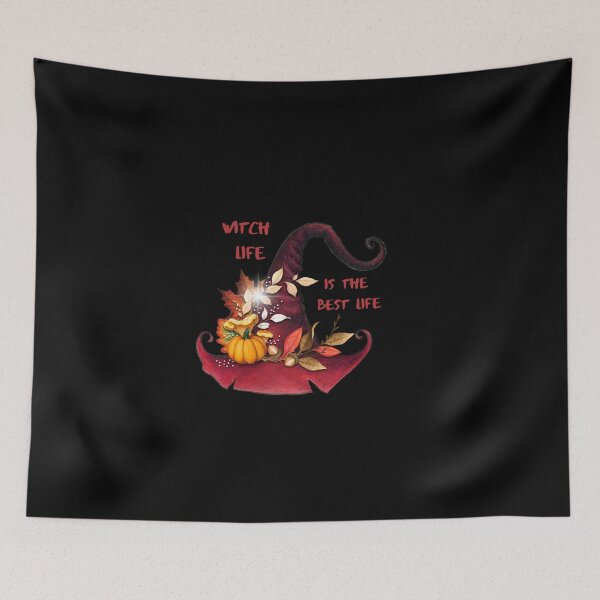 Item preview, Witch Life Is The Best Life w/red witch hat designed and sold by Edenglow Prints & Peculiars.