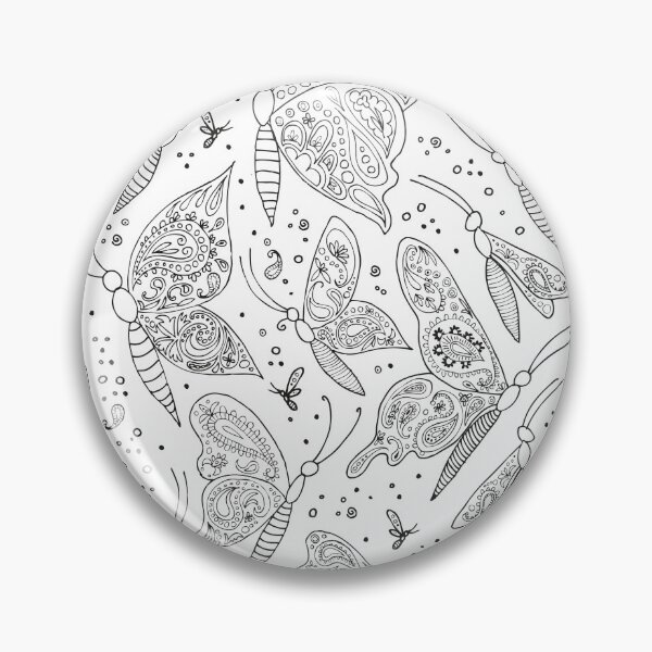 Item preview, Paisley butterflies black and white designed and sold by kobyakov.
