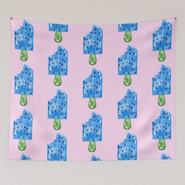Item preview, Blue Watermelon Popsicle With Pink Background  designed and sold by missmann.