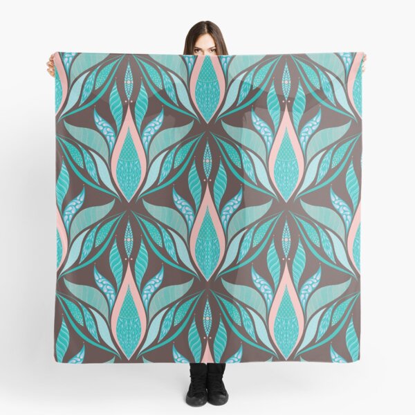 Pink lotus seamless pattern Scarf