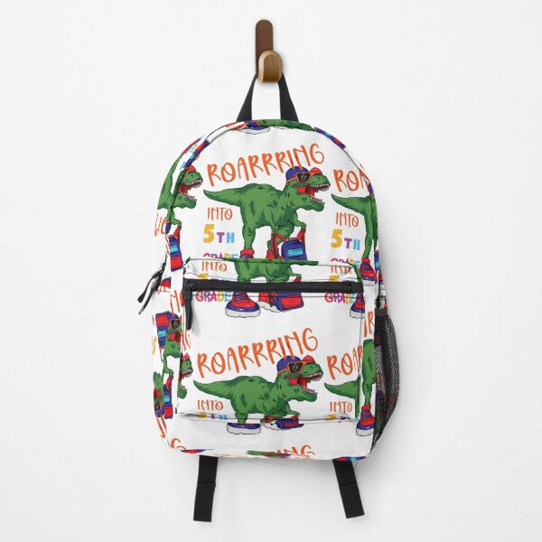 Item preview, Roaring into 5th grade Dinosaur wearing a backpack and his sunglasses designed and sold by 3ML.