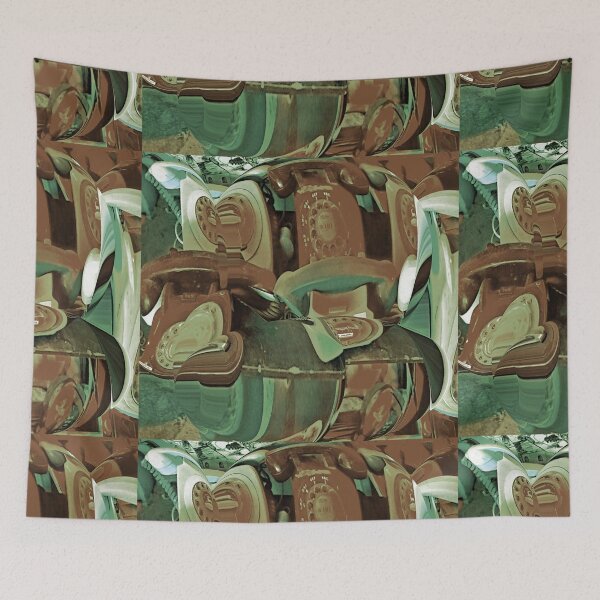 Item preview, Vintage retro rotary phones camouflage abstract by Iritof designed and sold by iritof.