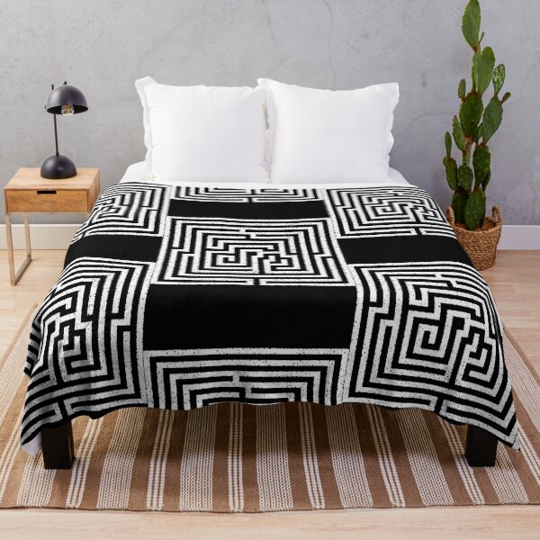 Item preview, White Maze Labyrinth Geometric Artwork designed and sold by TravisBur34571.