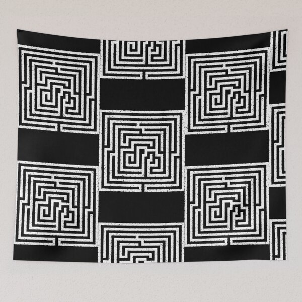 Item preview, White Maze Labyrinth Geometric Artwork  designed and sold by TravisBur34571.
