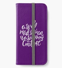Well Read Woman - Feminist Nerd Girl Quote - White Purple iPhone Wallet/Case/Skin