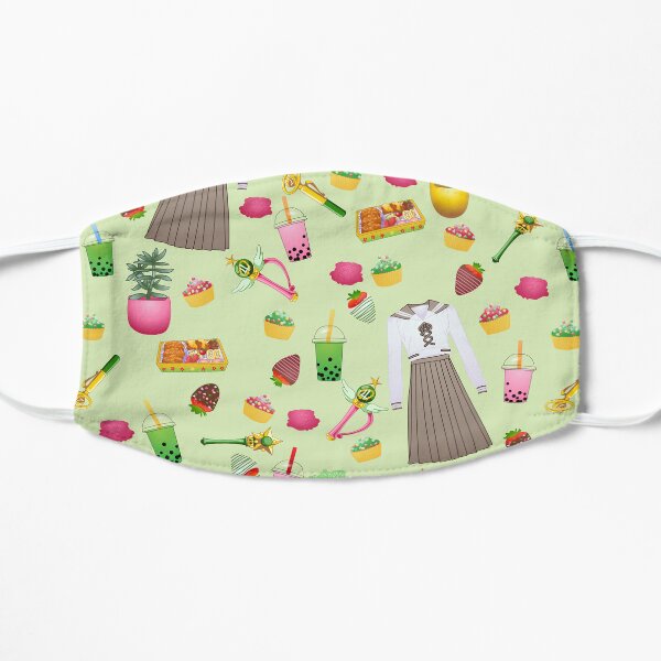 Makoto Kino Tiled Pattern (Green) Flat Mask
