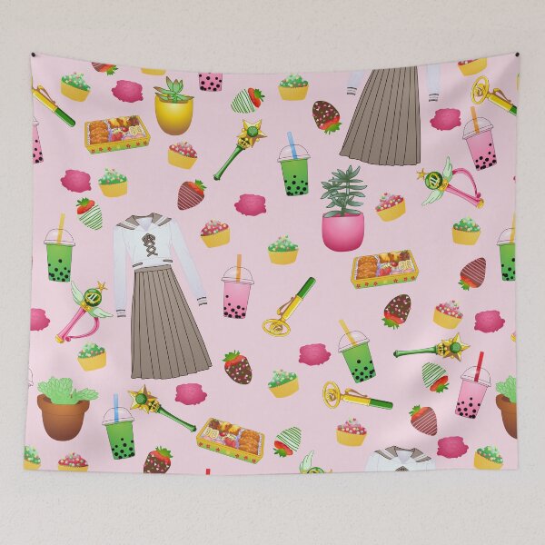 Item preview, Makoto Kino Tiled Pattern (Pink) designed and sold by Zia Frazier.