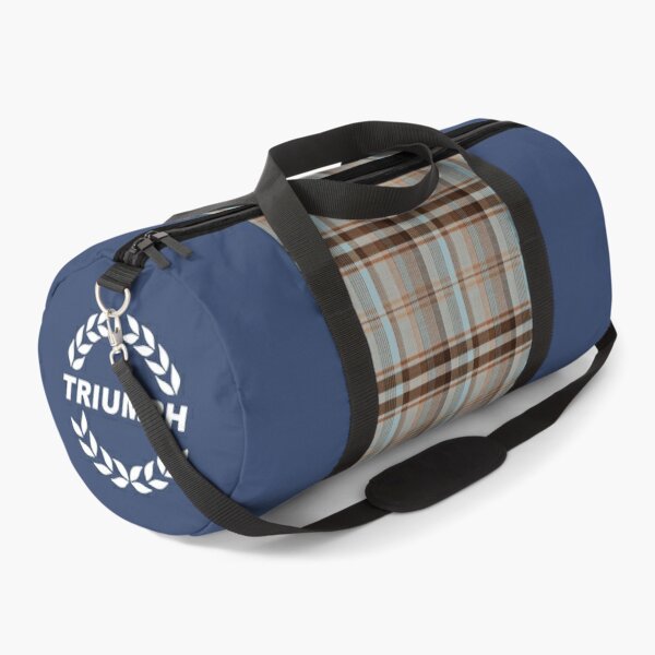 Triumph TR7 - Navy Tartan check / plaid print Duffel Bag Duffle Bag