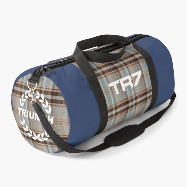 Triumph TR7 - Navy Tartan check / plaid print Duffel Bag Duffle Bag
