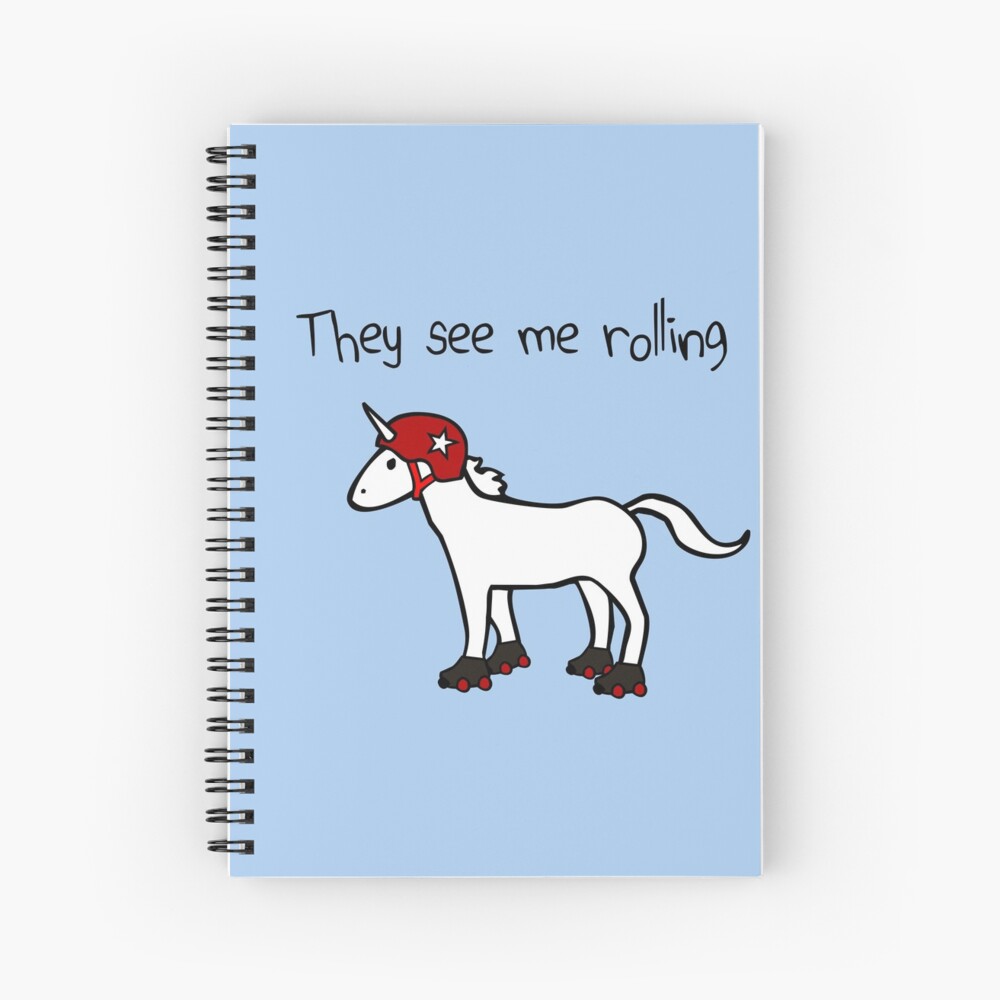 They See Me Rolling - Roller Derby Unicorn Spiral Notebook
