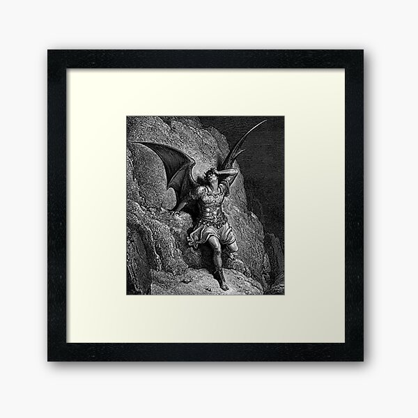 Gustave Dore - Paradise Lost Satan Profile Framed Art Print