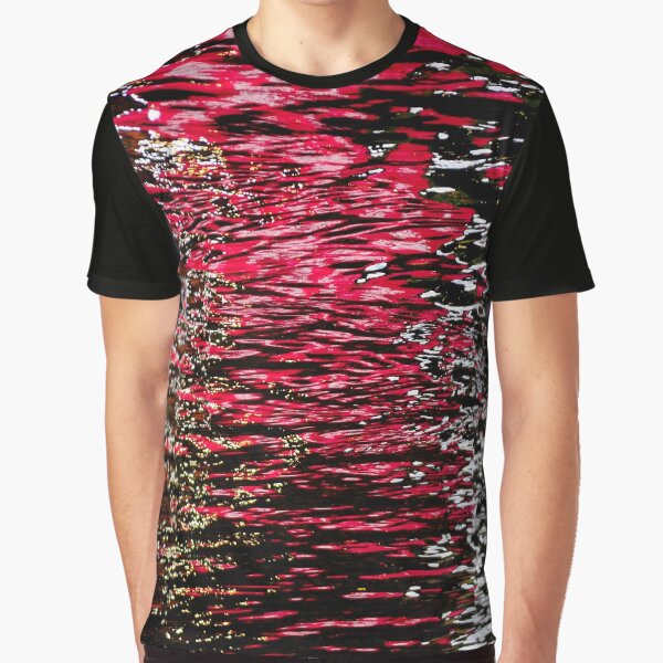 Rippled Reality: Red Graphic T-Shirt