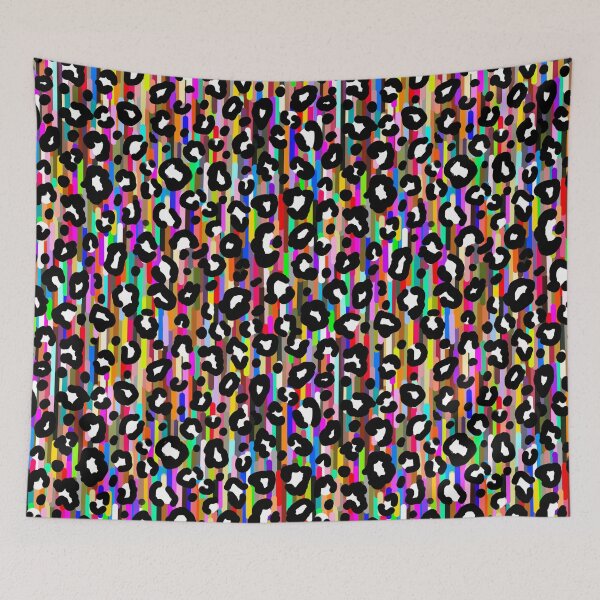 Item preview, Cheetah Print on Multicolor Stripes designed and sold by missdebi27.