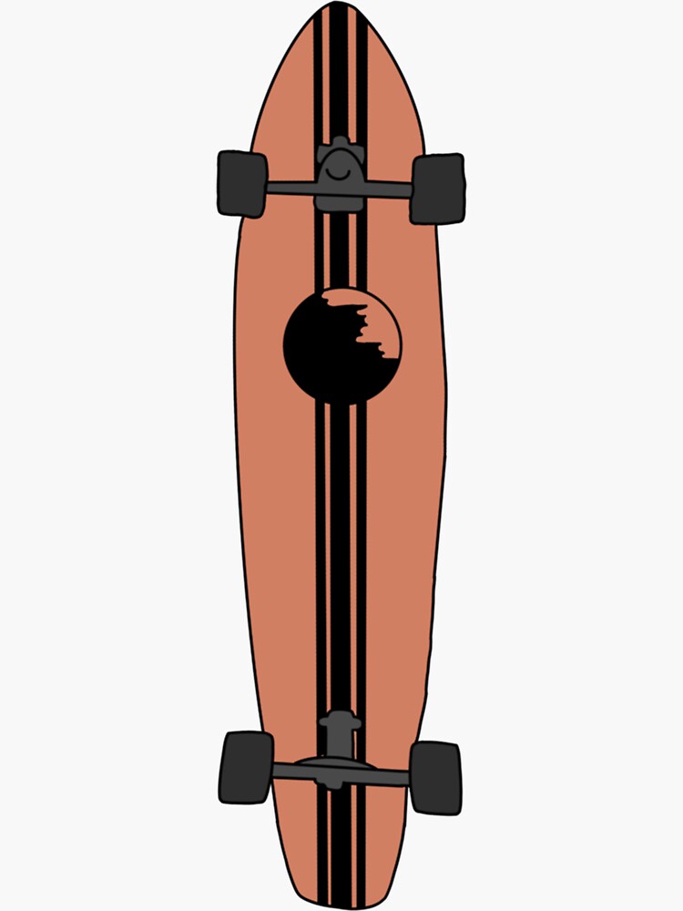 "Longboard Sticker" Sticker for Sale by feliciaokkm Redbubble